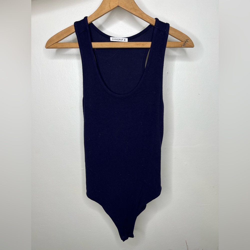 Mangopop Racerback Ribbed Bodysuit